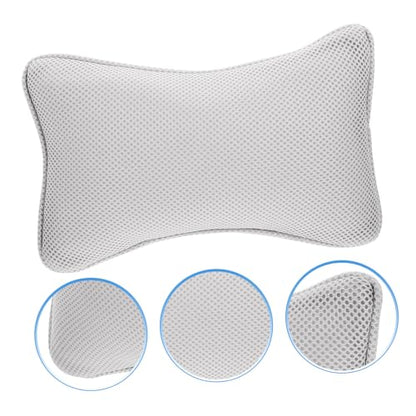 NOLITOY 1pc Non-Slip Bathtub Pillow Suction Cups for Head and Neck Support Comfortable Grey Cushion for Spa and Relaxation Bathtubs Material for Maximum Grip