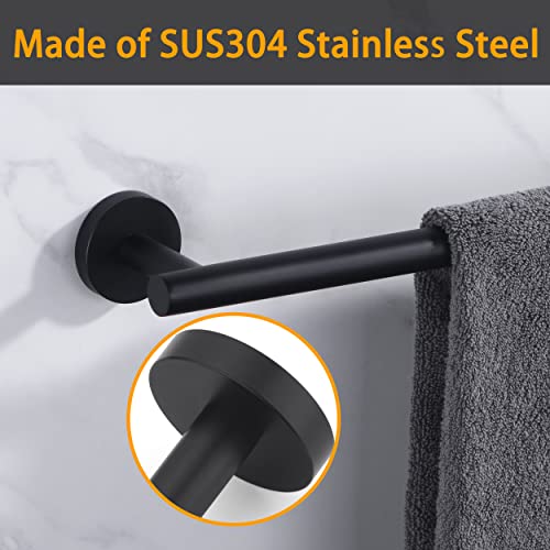 Matte Black SUS304 Stainless Steel Bath Towel Bar Single Bars Towel Rack Rod Classic Wall Mounted Bathroom Towel Holder Toilet Kitchen Towel Shelf Single Layer, 18 inches. - color: Matte Black, size: 18inch