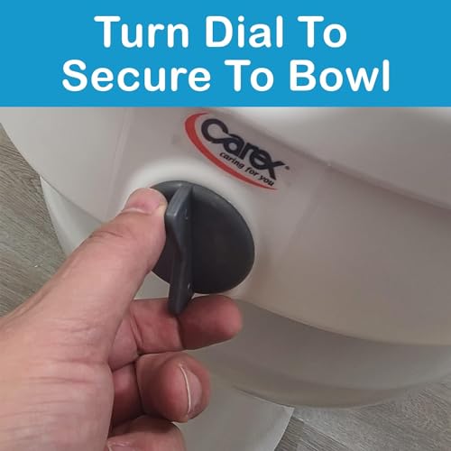 Carex E-Z Lock Raised Toilet Seat with Armrest, Weight Capacity 300 lbs