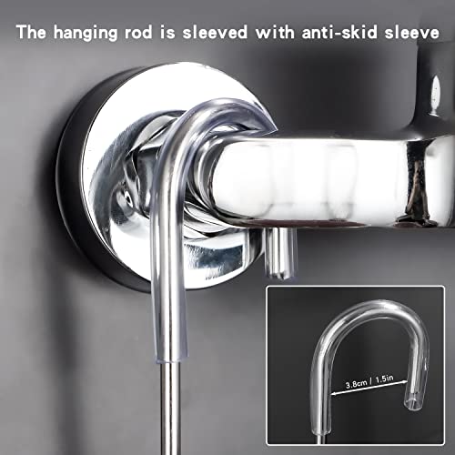 YQh hanging shower rack, bathroom storage rack, shampoo bracket, the back hook can be rotated, and can be hung on the faucet or Claw foot bathtubcross bar, 304 stainless steel rust proof and durable - size: single layer shelf