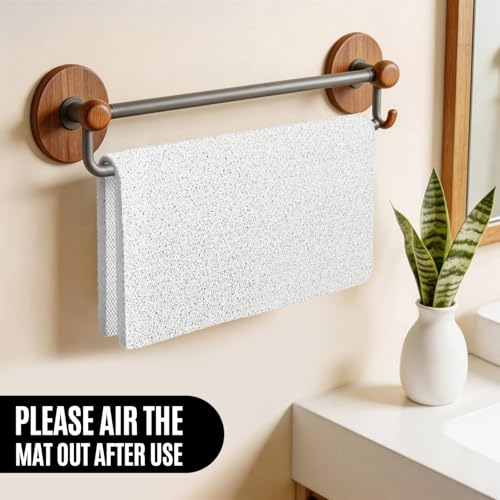 24 * 24in Shower Mat Bathtub Mat Non Slip | Bathmats Non Slip, Quick Drying Foot Scrubber Loofah Mats for Inside Shower, Tub, Bathroom, Home, White - color: White, size: 24" x 24" (Rectangular)