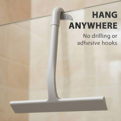 Shower Squeegee for Glass Doors, All-One-Piece Silicone Shower Squeegee with Hook Design for Easy Hanging and Cleaning (Gray) - color: Gray