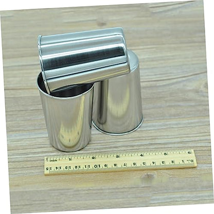 VALICLUD 2pcs Silver Stainless Steel Cups Tumbler for Bathroom Beverages Toothbrush Use Easy to Clean Water Cup Multi Use Drinkware for Home Parties - size: 6X6cm