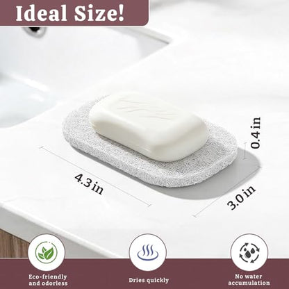 Soap Saver Pads for Bar Soap Holder, Non-Slip Reusable Soap Sponge Saver | 4 Pack Self-Draining Soap Dish Lifting Pad for Shower, Bathroom & Kitchen, Quick-Dry, BPA-Free, Easy to Clean White and Gray