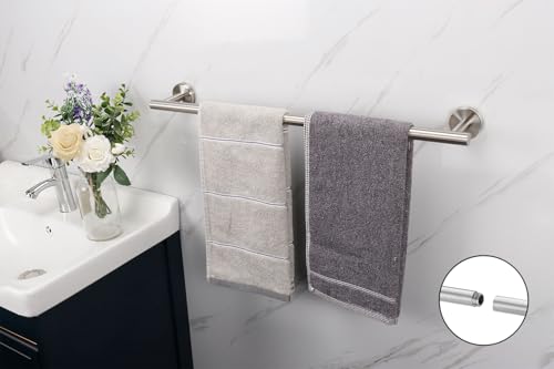TocTen Bath Towel Bar - Thicken SUS304 Stainless Steel Bathroom Towel Holder, Towel Rod for Bathroom Heavy Duty Wall Mounted Towel Rack Hanger (24IN, Brushed Nickel) - color: Brushed Nickel, size: 24IN
