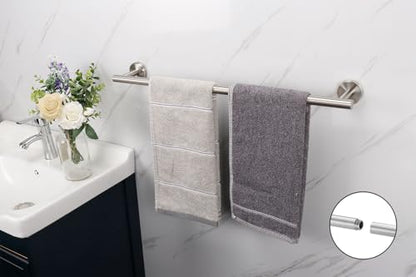 TocTen Bath Towel Bar - Thicken SUS304 Stainless Steel Bathroom Towel Holder, Towel Rod for Bathroom Heavy Duty Wall Mounted Towel Rack Hanger (24IN, Brushed Nickel) - color: Brushed Nickel, size: 24IN