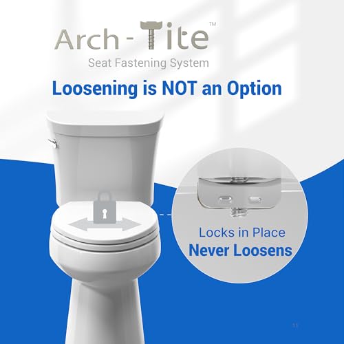 Plus Elongated Toilet Seat, Soft Close, White Plastic | No-Slam, Magnetic Quick-Release, Easy Clean, Easy Installation, SecureGrip Bumpers, Wobble-Free, Adjustable Fit - size: Elongated