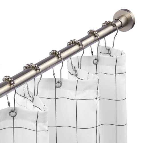 Shower Curtain Rod Tension- Never Rust No Drill Non-Slip Spring Tension Shower Rod, 43-73 inches 304 Stainless Steel, Brushed Nickel - color: Brushed Nickel, size: 43-73 Inches