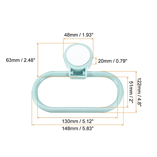 HARFINGTON Wall Mounted Oval Towel Ring ABS Hanging Holder Self-Adhesive for Bathroom Kitchen Accessories, Blue - color: Blue