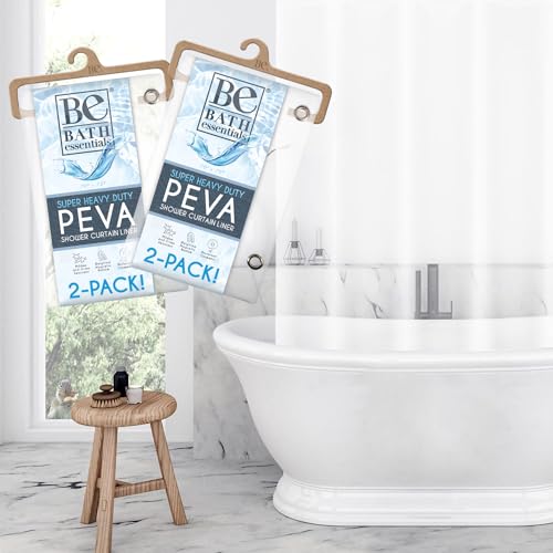 SO HOME Shower Curtain Liner - Heavy Duty 6 Guage PEVA - Built in 3 Weighted Magnets - 12 Aluminium Grommets (2, Clear, 72" x 70" - color: Clear