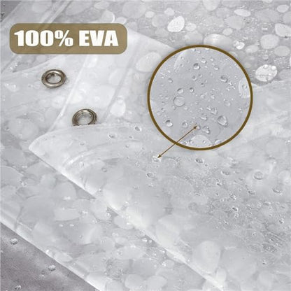 Clear Shower Curtain Liner – Waterproof EVA Plastic Shower Liner with Rustproof Metal Grommets and 12 Heavy Duty Hooks – Heavyweight Stall Shower Curtain for Bathroom(78.7" L X 70.8" W) - size: 78.7"L X 70.8"W