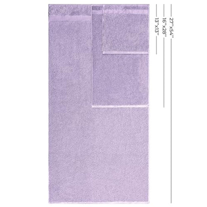 American Veteran Towel, 100% Cotton Turkish 6 Piece Towel Set, Luxury Towels Set of 6 for Bathroom Essentials, 2 Bath Towel 2 Hand Towel 2 Washcloth, Lilac - color: Lilac, size: XL 6PC