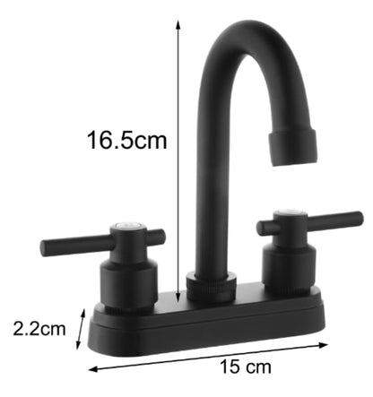 Bathroom Faucets,Black Bathroom Sink Faucet 2 Hole,Centerset 4 inch Bathroom Faucet with Two Handle,Bathroom Faucets for Sink Vanity,Black - color: Black