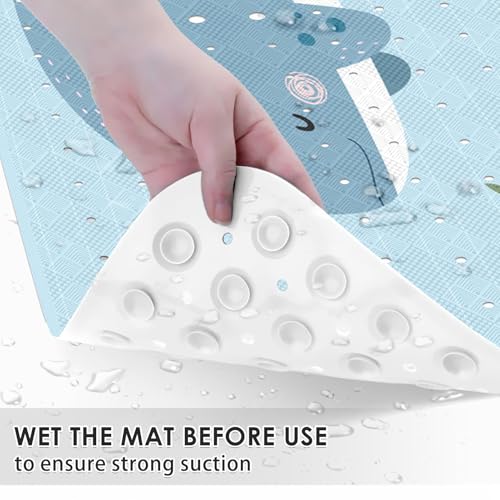 Cute Whale Ocean Bathtub Shower Mat Funny Kids Sea Non-Slip Tub Extra Long Bath Floor 40X16 Inch Machine Washable for Bathroom Tub Bath Mat for Toddler and Baby - color: Cute Whale Ocean