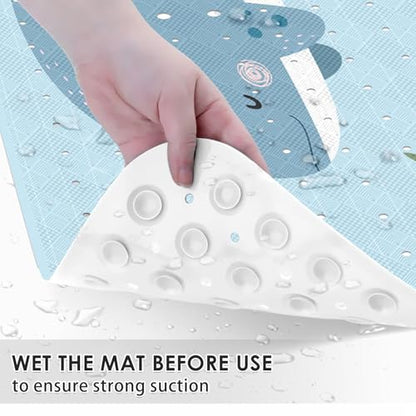 Cute Whale Ocean Bathtub Shower Mat Funny Kids Sea Non-Slip Tub Extra Long Bath Floor 40X16 Inch Machine Washable for Bathroom Tub Bath Mat for Toddler and Baby - color: Cute Whale Ocean