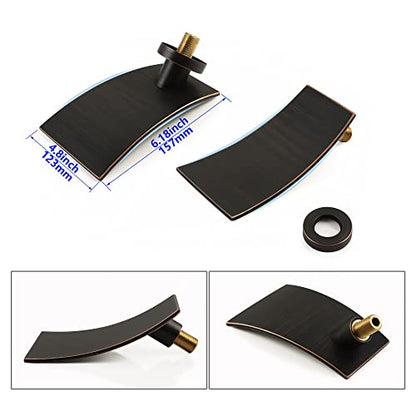 SKOWLL Wall Mount Bathroom Faucet, Single Handle Wall Mount Waterfall Faucet for Vessel Sink, Modern Tub Filler Rough-in Valve, Oil Rubbed Bronze - color: Oil Rubbed Bronze