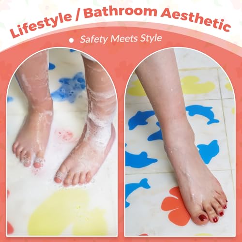 S&X Non Slip Bathtub Stickers,Pack of 12 PCS Lucky Flower Shower Floor Non Slip Stickers –Comfortable Grip On Slipper Surfaces - size: Flower