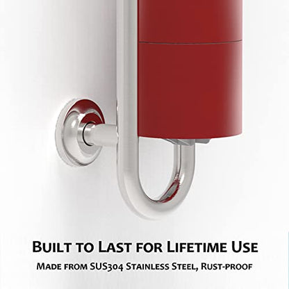 3-in-1 Stainless Steel Double Toilet Paper Holder with Heavy Duty Grab Bar and Top Shelf for Wet Wipes, Napkins, Phone, Pad. (White, Right-Hand) - color: White, size: Right-Hand