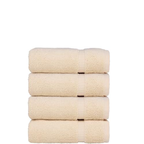 Luxury Hotel & Spa Ultra Soft Hand Towels 100% Turkish Cotton - Beige - Set of 4 - color: Beige, size: Hand Towel - Set of 4