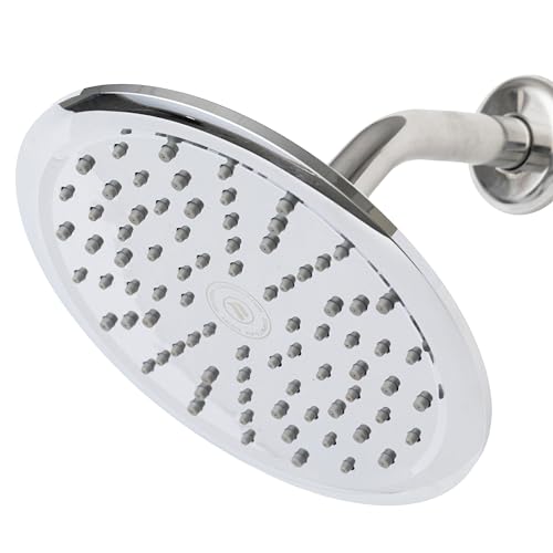 Niagara Conservation N9520CH Rainfall Spa 1-Spray with 2 GPM 8-in. Wall Mount Adjustable Fixed Shower Head in Chrome, 1-Pack | Bathroom Shower Head Sprayer with Pressure Compensation - color: Chrome, size: 2 GPM