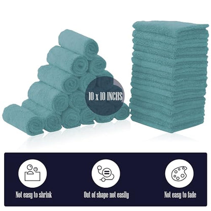 Baby Washcloths, Microfiber Baby Towel - Teal, 10x10 Inch (Pack of 32) - color: Teal, size: 10x10 Inch (Pack of 32)