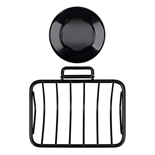 Super Powerful Vacuum Suction Cup Shower Soap Dish - Strong Rustproof Stainless Steel Soap Saver Sponge Holder for Bathroom & Kitchen Sink, Black - color: Black