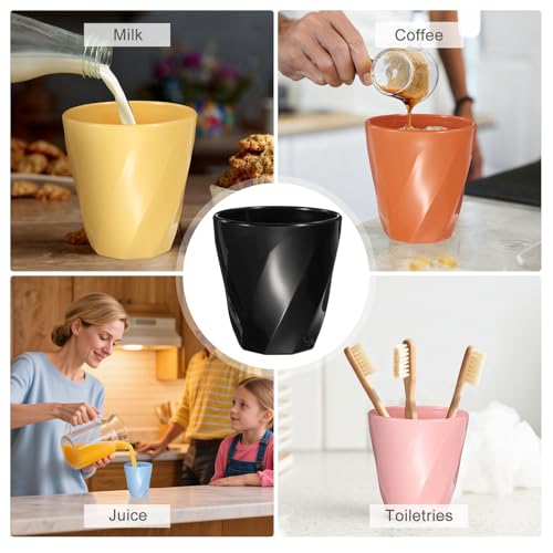 uxcell 4 Pcs Simple Toothbrush Cup, 13.5 OZ Reusable Bathroom Tumbler, 2.2 x 3.5 Unbreakable Plastic Cups for Storing Toothpaste Makeup Brush Holder Water Beverages Combs, Black - color: Black