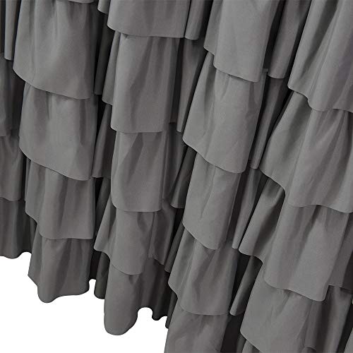 Gray Ruffle Shower Curtain for Bathroom, 72 x 84, Machine Washable Fabric | Handcrafted Ruched Ruffles, Extra-Long 72x84, Soft Brushed Microfiber, Full Coverage Fit, 12 Hooks Included, Easy Hanging - color: Grey, size: 72"W x 84"L (Pack of 1)