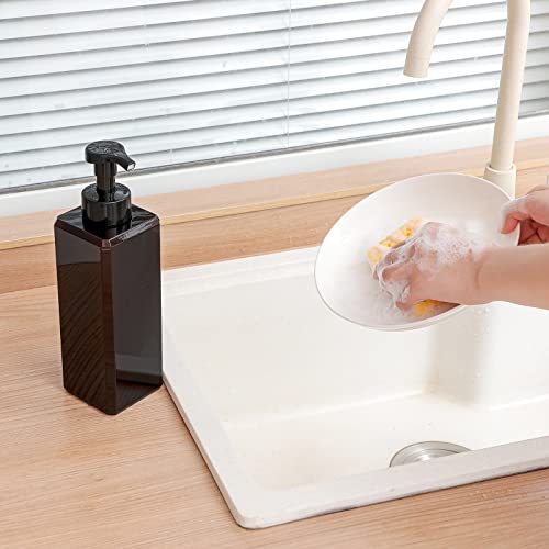 Foaming Soap Dispenser, 34oz Plastic Refillable Pump Bottle, 2 Pack, Amber | Hand Dispenser for Liquid Soap, Shampoo & Body Wash – Saves Soap with Rich Foam, Reusable, Easy to Refill, BPA-Free - color: Amber, size: 33 oz (2 Pack)