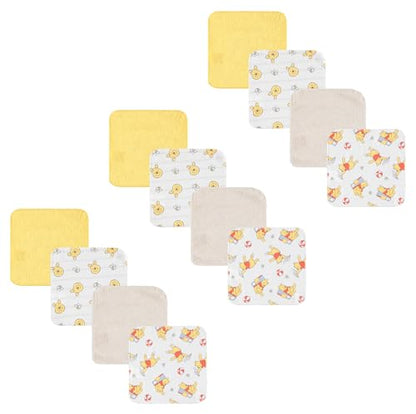 Disney Baby Washcloths 12 Pack – Ultra Soft Baby Wash Cloths, Lilo & Stitch (Stitch & Angel), Winnie the Pooh & Mickey Mouse, Absorbent Newborn Bath Essentials - color: Winnie the Pooh II