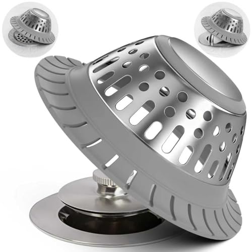 Drain Hair Catcher - Bathtub Drain Cover, Hair Stopper for Bathtub Drain, 304 Stainless Steel Drain Protector and Hair Trap for Flat & Pop-up Drains, Silver Gray - color: Silver Grey, size: 1pack
