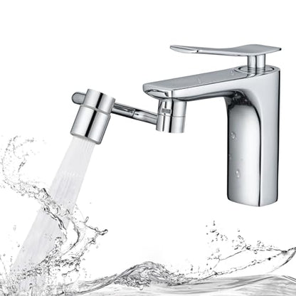 SELLO 1080° Rotating Faucet Extender for Bathroom Sink, Sink Water Faucet Aerator with Brass Extension, Sink Extender with Adjustable Swivel Arm, Fit to Faucet Threads G1/2, 15/16”, and 55/64”
