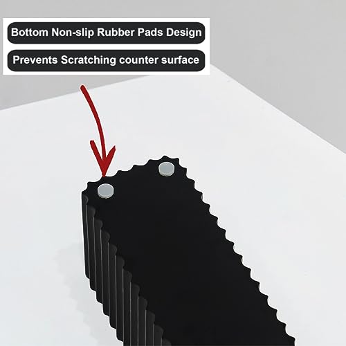 2PCS Bathroom Accessories Set with Large-Opening Ribbed Soap Dispenser and 3 Compartment Toothbrush&Toothpaste Holder,Resin Farmhouse Bathroom Decor Set Countertop Organizer-Matte Black