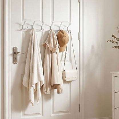 WEBI Coat Rack Wall Mount,Coat Hooks Wall Mounted,Coat Hanger Wall Hook Rack,6 Hooks for Hanging Coats,Jacket,Hats,Clothes,White - size: 6 Hooks