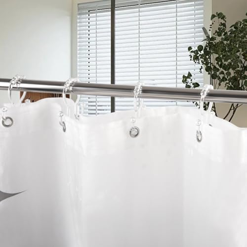 Resze Plastic Shower Curtain Hooks, 12 Pcs Clear Shower Curtain Rings Set | Glide Roller Shower Hooks, Rust Proof Anti-Drop Shower Rings, Smooth Sliding Double Hooks for Bathroom Shower Rods Curtains