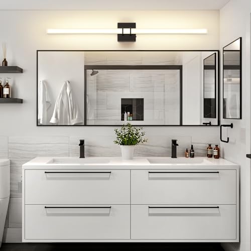 Modern Black Vanity Light Bar 40 Inch, 30W 5CCT Dimmable Bathroom Light Fixtures LED Wall Lighting Fixture - color: Black, size: 40 inch
