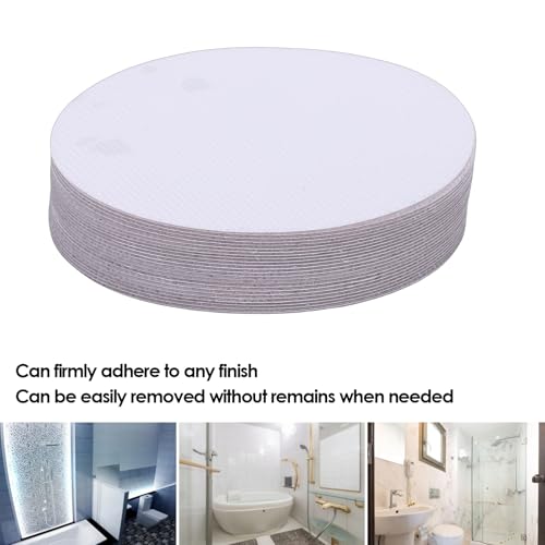 Fabater Anti Slip Shower Stickers, 24 Pcs Round Bathtub Non Slip Stickers for Tub & Shower Floor, Premium PEVA with Strong Adhesive for Pools and Stairs, Easy Apply (Transparent) - color: Transparent