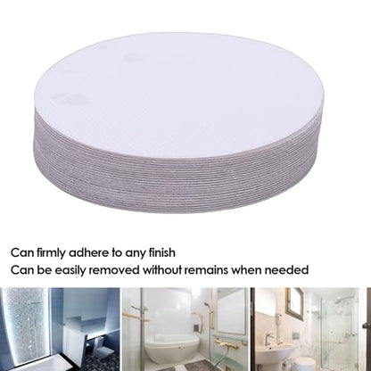 Fabater Anti Slip Shower Stickers, 24 Pcs Round Bathtub Non Slip Stickers for Tub & Shower Floor, Premium PEVA with Strong Adhesive for Pools and Stairs, Easy Apply (Transparent) - color: Transparent