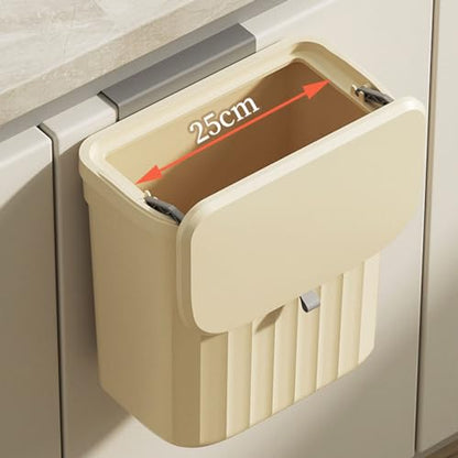 8.5L Wall Mounted Kitchen Trash Can Large Capacity Kitchen Garbage Cans with Lid Hanging Trash Bin for Bathroom Decor