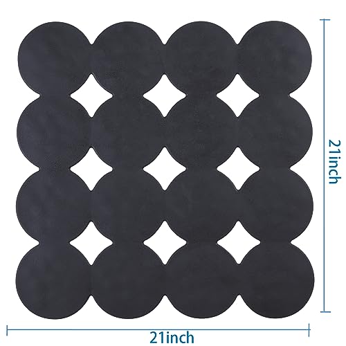 Webos Square Shower Mat Nonslip - Rubber Bathtub Mat with Suction Cups for Inside Shower Bathroom Floor (Black, 21X21) - color: Black