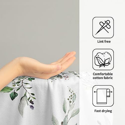 Giwawa Green Eucalyptus Hand Towels Set of 2 Sage Leaves Soft Absorbent Small Bath Towel Kitchen Dish Guest Towel for Bathroom Hotel Gym Spa - color: Eucalyptus Leaf