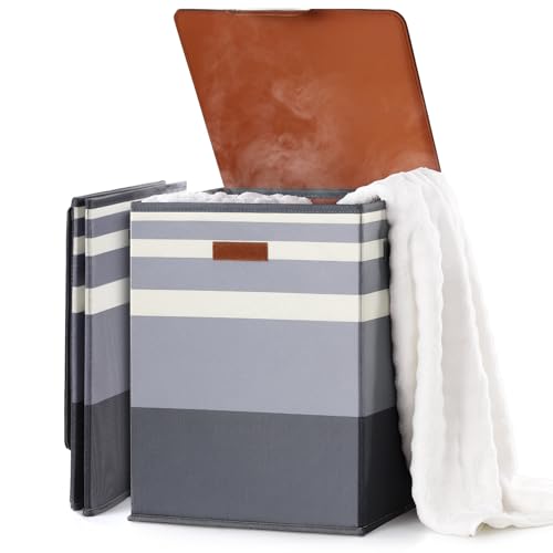 Foldable 40L Large Towel Warmer Bucket，360° Even Heating SPA Towel Warmers for Bathroom, Fast Heating with 4 Modes & 30/60/90 Min Presets & Auto Shut-Off, Gift Box - color: Gradient Grey