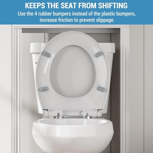Round Soft Close Short Toilet Seat with Magnetic Non-Slip Hinge, Quick-Release Function, American Standard Fit, White - color: white-02, size: Round