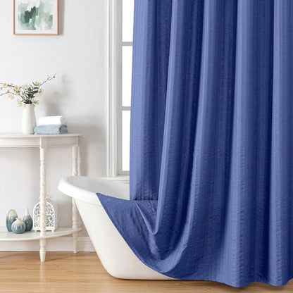 Aiyufeng Royal Blue Stall Fabric Shower Curtain - Soft & Lightweight Small Shower Curtain with Texture for Narrow Stall Size, Machine Washable - 36x72, Blue - color: Royal Blue, size: 36"W x 72"L (Pack of 1)