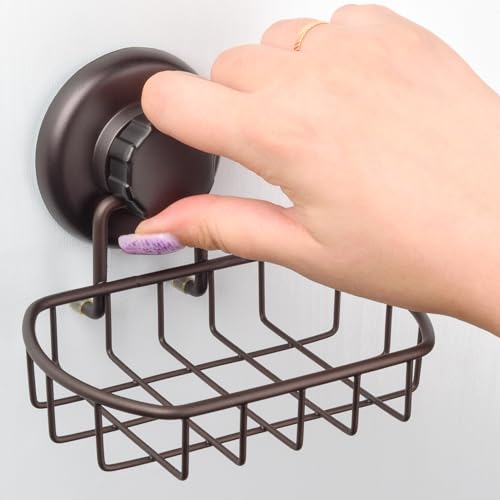 HASKO Suction Cup Soap Dish for Shower Wall, Rustproof Stainless Steel Shower Soap Holder Suction, Bathtub Bathroom Bar Soap Holder, Bronze - color: Bronze (1 Pack)