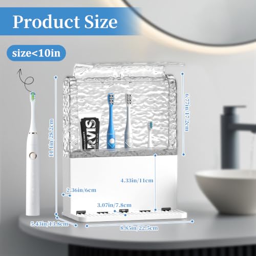 PARKMANI Toothbrush Holders for Bathroom Counter Organizers, Kids Electric Toothbrush and Toothpaste Holder with Cover, Toothbrush Organizer for Vanity Makeup Brushes Holder