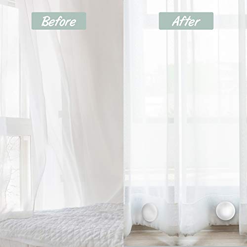 Jetec 12 Pcs/6 Sets Magnetic Curtain Weights No Sew Shower Curtain Magnets White Plastic Shower Curtains Liner Clips for Light Curtains Tablecloth Liner - color: White