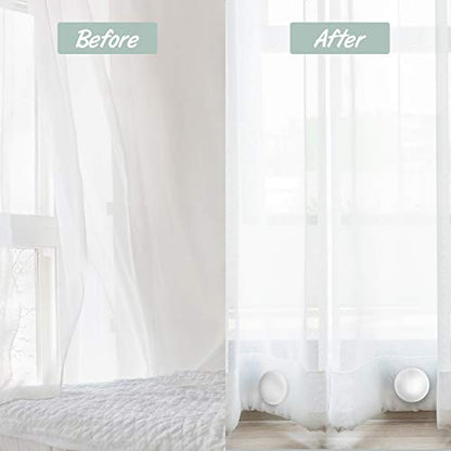 Jetec 12 Pcs/6 Sets Magnetic Curtain Weights No Sew Shower Curtain Magnets White Plastic Shower Curtains Liner Clips for Light Curtains Tablecloth Liner - color: White