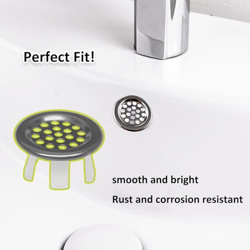 4 Pack Stainless Steels Sink Trim Overflow Covers,Bathroom Kitchen Basin Sink Round Over flow Drain Cover,Vanity Sink Overflow Cap,Mesh Hole Trim Ring for Kitchen Bathroom - style: Mesh Hole
