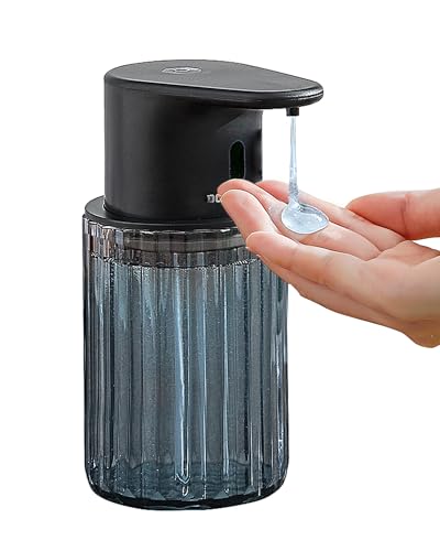 Automatic Soap Dispenser Touchless, Rechargeable Liquid Soap Dispenser | with Adjustable Dispensing Levels,10oz/300ml, IPX7 Waterproof Infrared Sensor for Bathroom & Kitchen Countertop - color: Black, style: Liquid